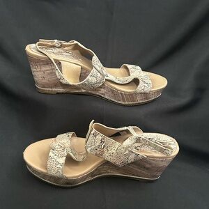 Donald J. Pliner Snakeskin Wedge Sandals